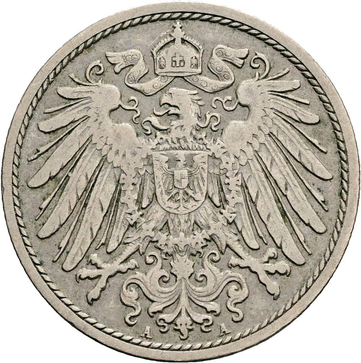 10 Pfennig 1907 A – Rückseite