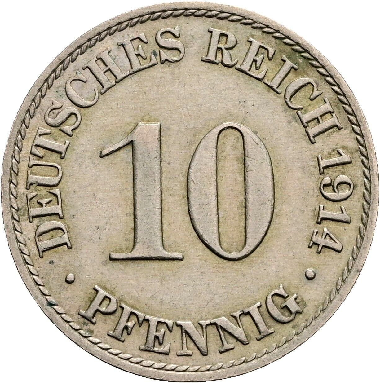 10 Pfennig 1914 A – Vorderseite