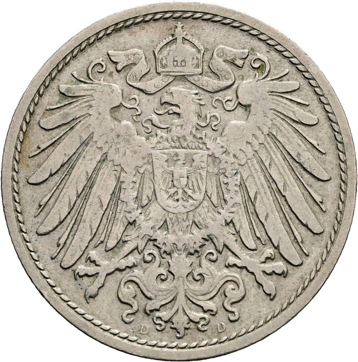 10 Pfennig 1901 D – Rückseite