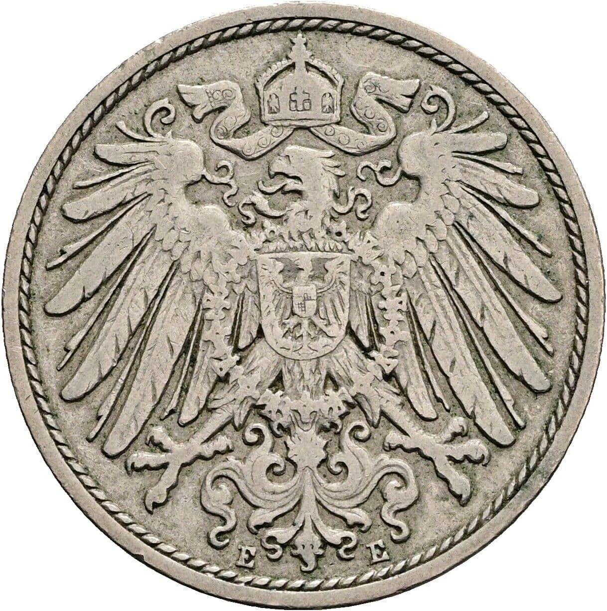10 Pfennig 1905 E – Rückseite