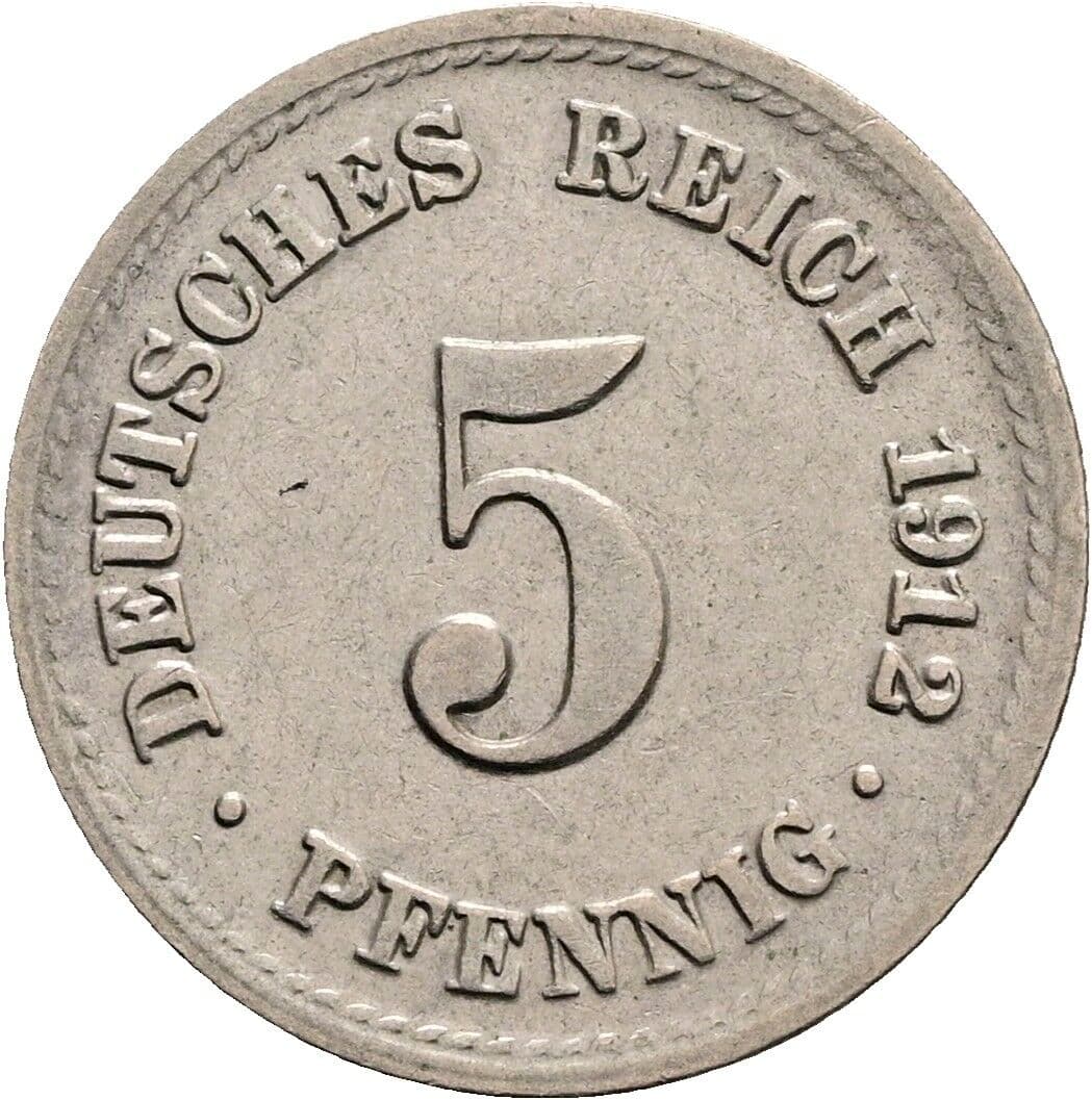 5 Pfennig 1912 A – Vorderseite