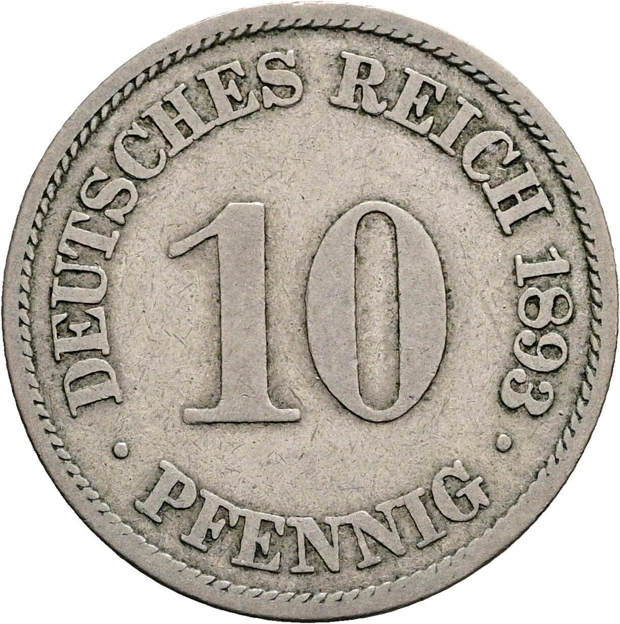 10 Pfennig 1893 A – Vorderseite