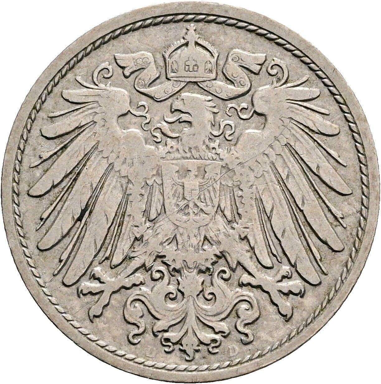 10 Pfennig 1900 D – Rückseite