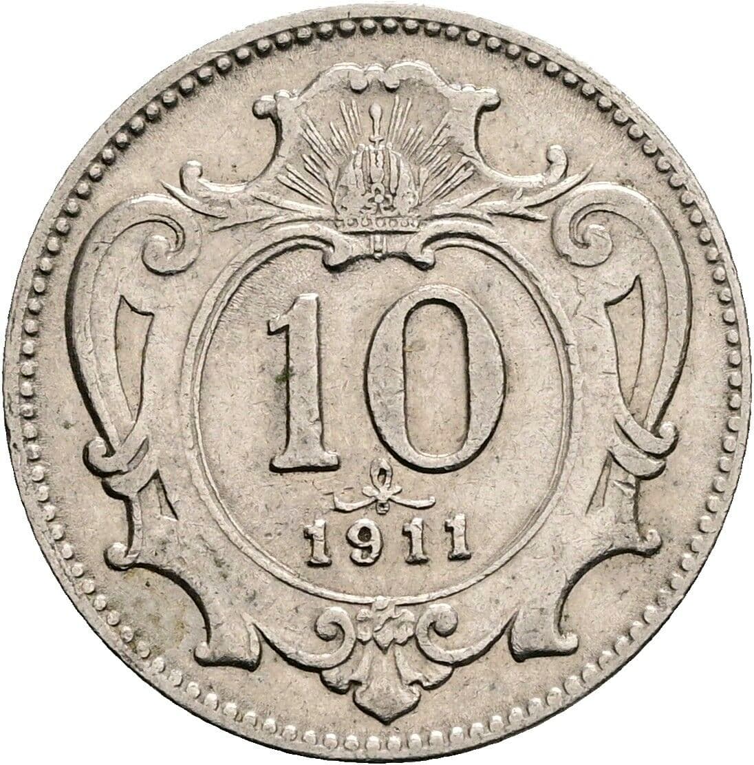 10 Heller Franz Joseph I. 1848-1916 1911 – Vorderseite