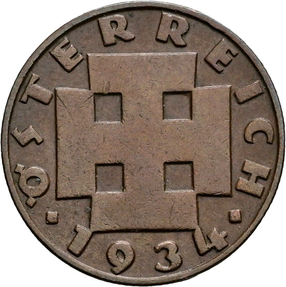 2 Groschen 1934 – Rückseite