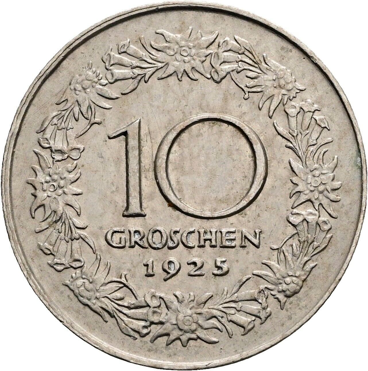 10 Groschen 1925 – Vorderseite