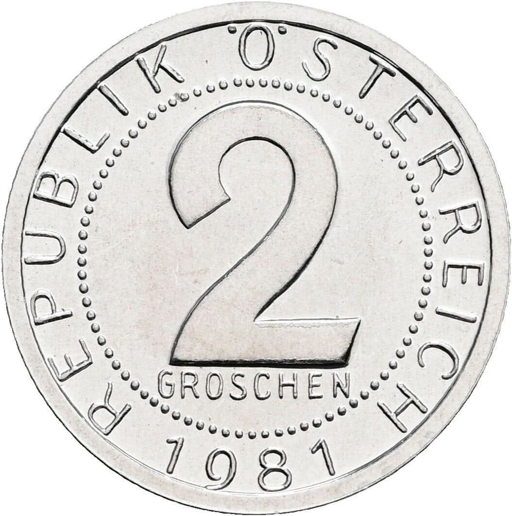 2 Groschen 1981 – Vorderseite