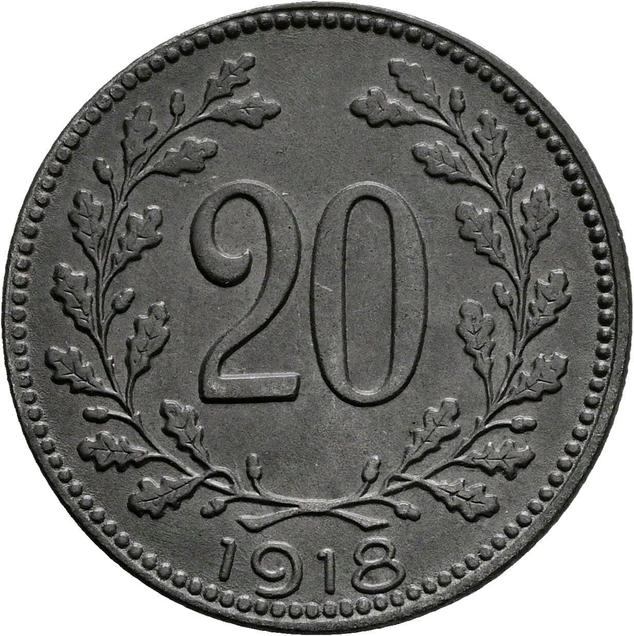 20 Heller Karl I., 1916-1918 1918 – Vorderseite