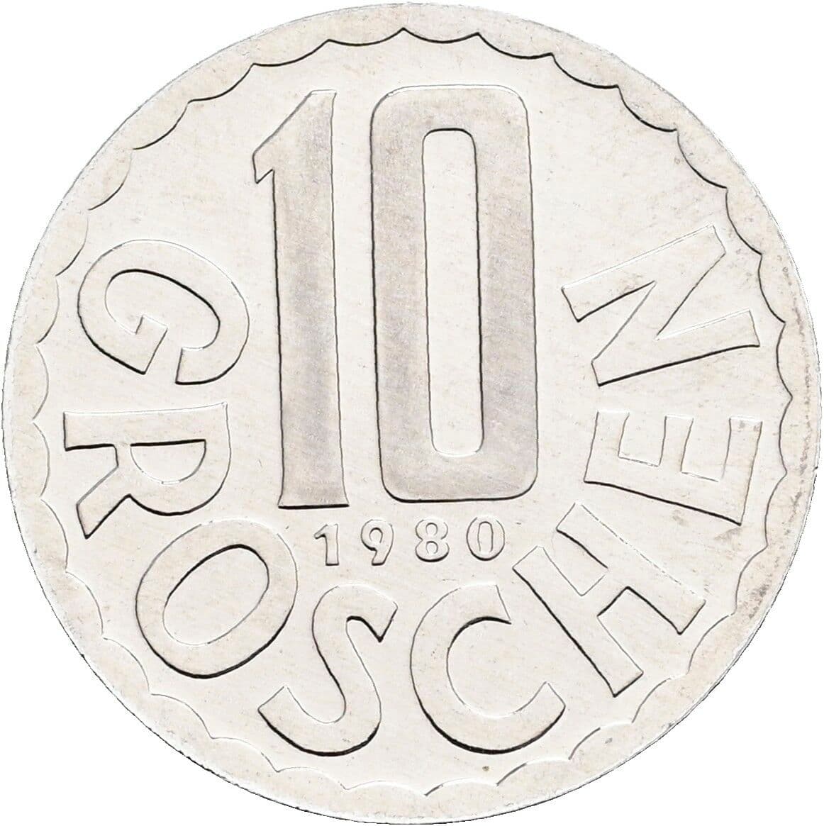 10 Groschen 1980 – Vorderseite