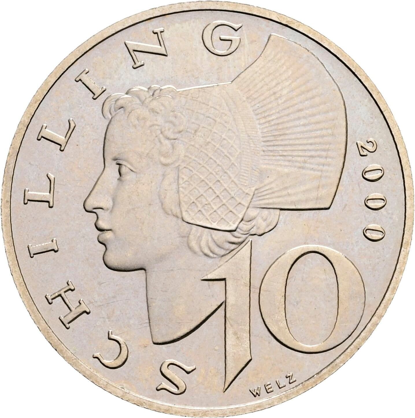 10 Schilling 2000 – Vorderseite