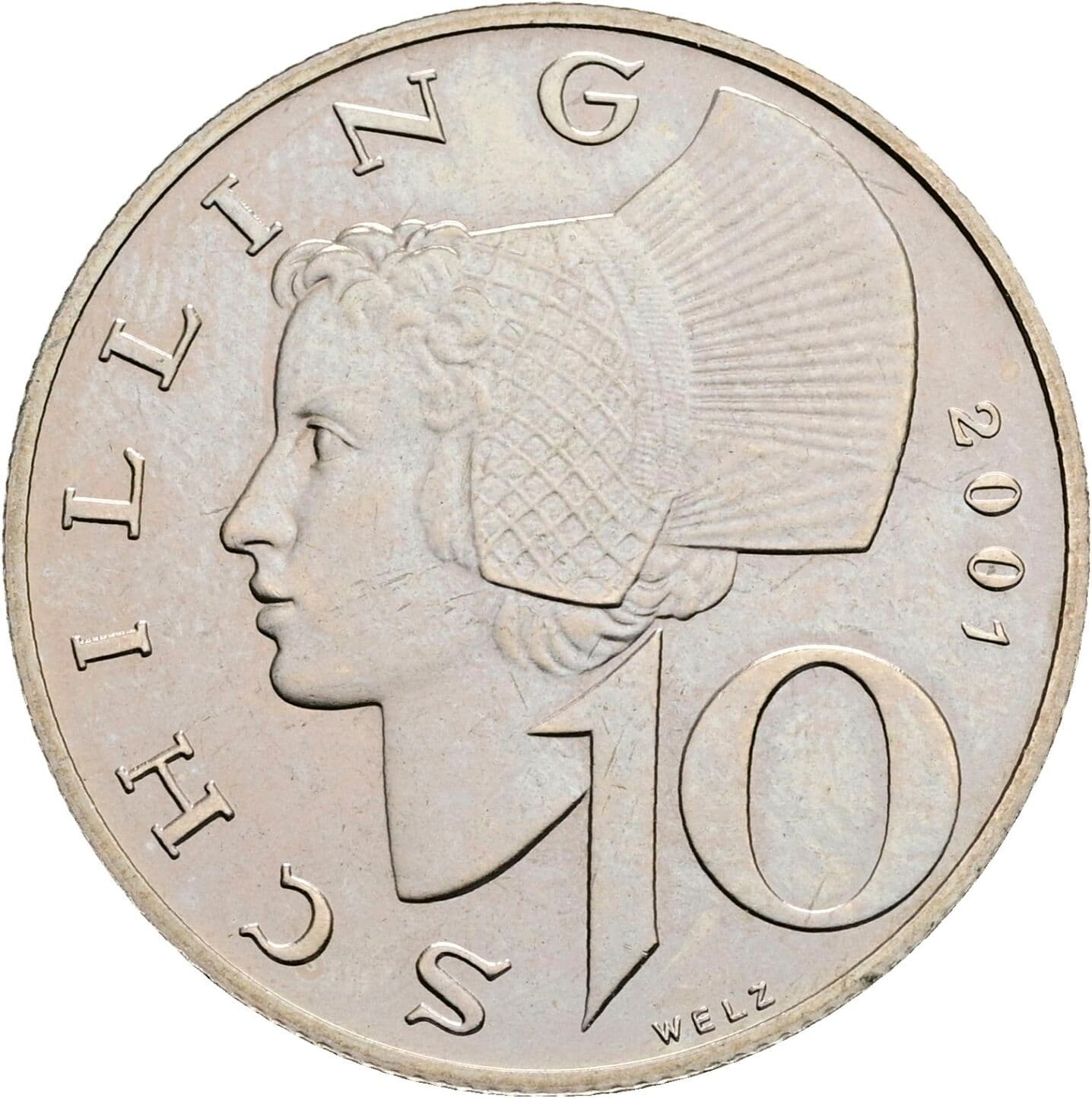 10 Schilling 2001 – Vorderseite