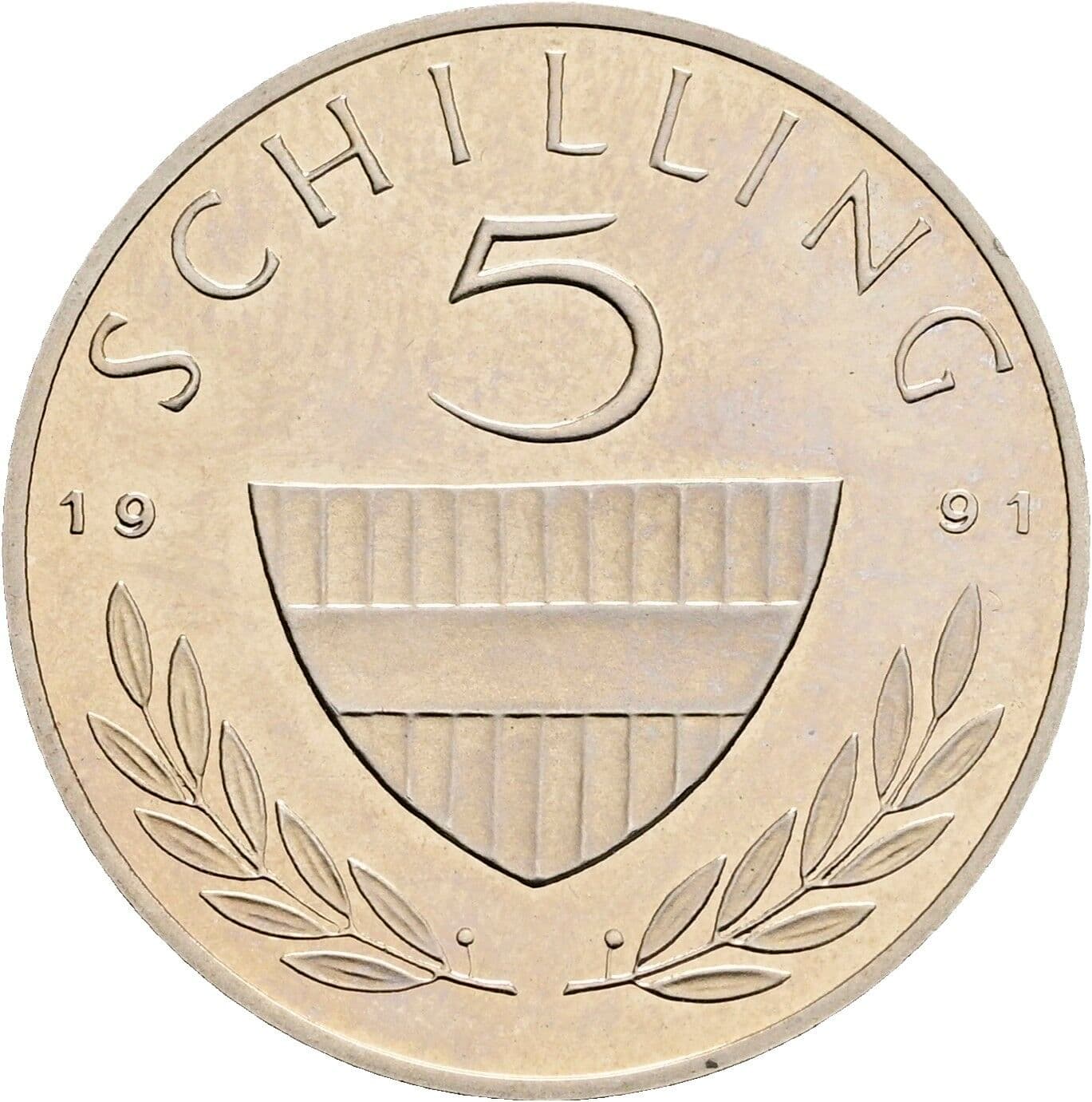 5 Schilling 1991 – Vorderseite