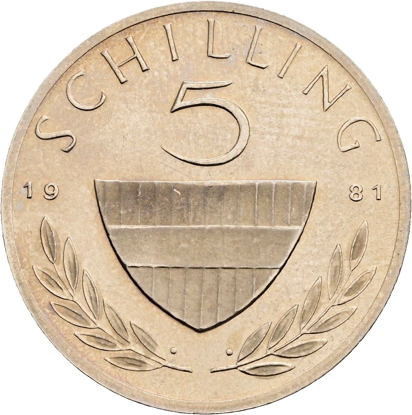 5 Schilling 1981 – Vorderseite