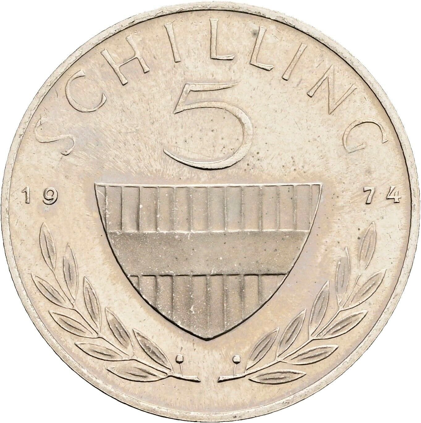 5 Schilling 1974 – Vorderseite