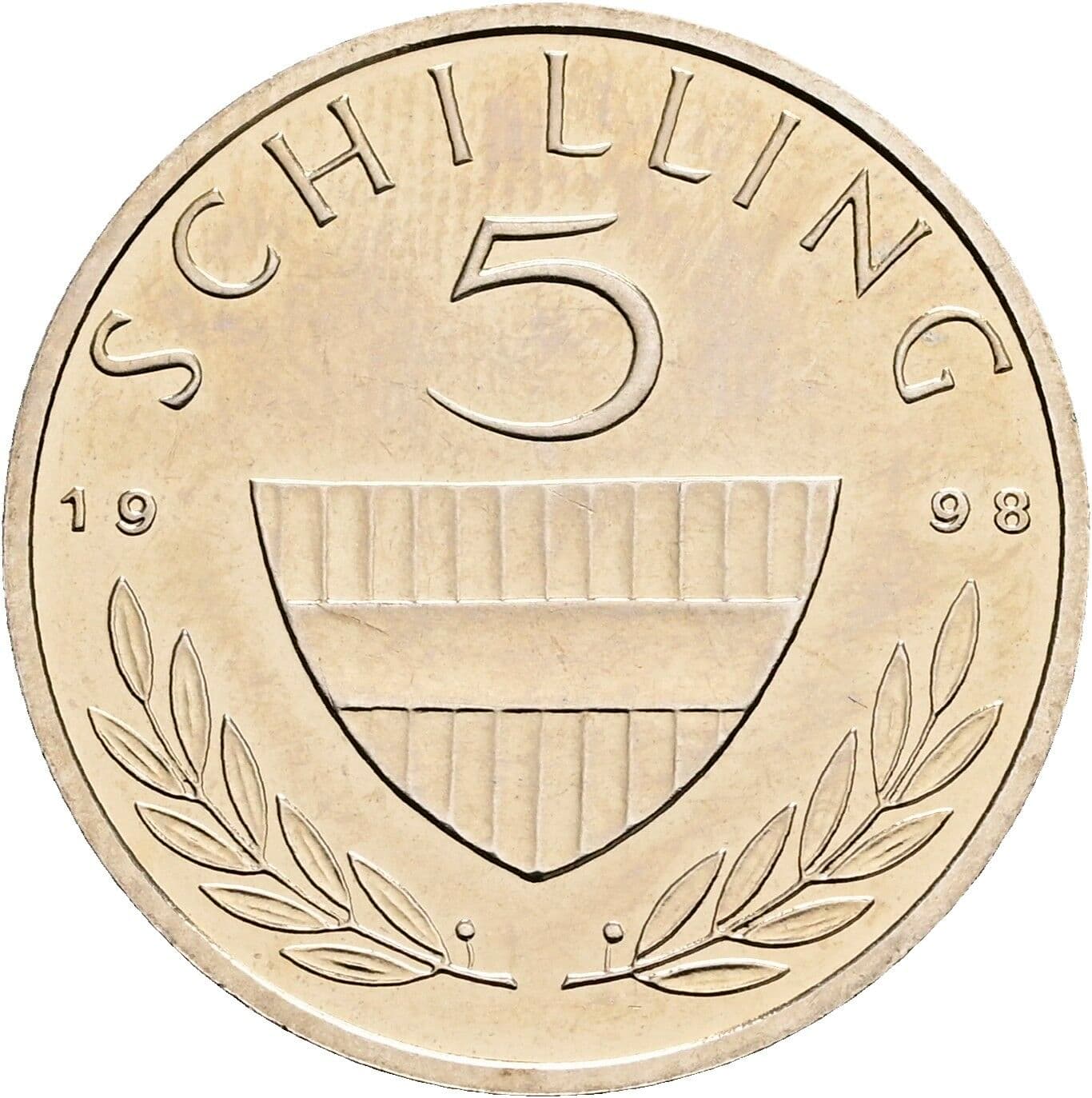 5 Schilling 1998 – Vorderseite