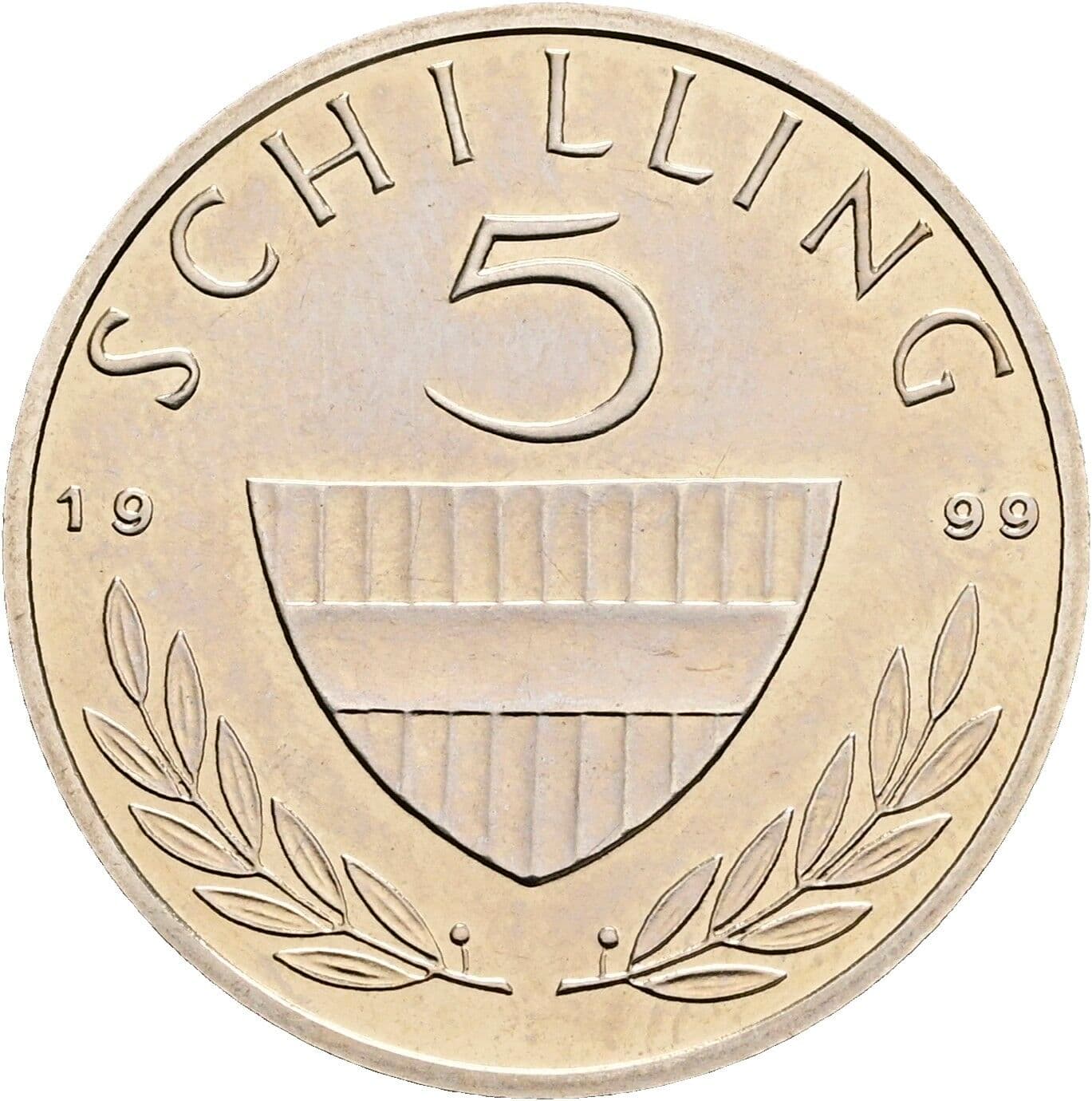 5 Schilling 1999 – Vorderseite