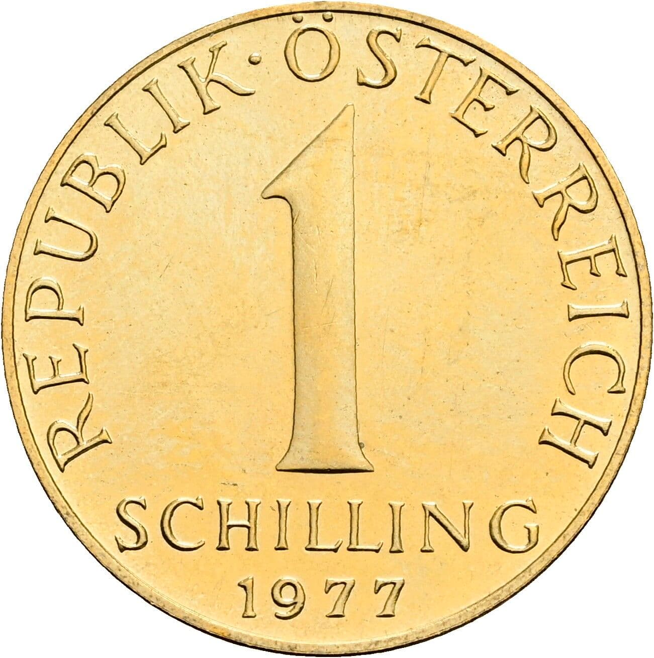 1 Schilling 1977 – Vorderseite
