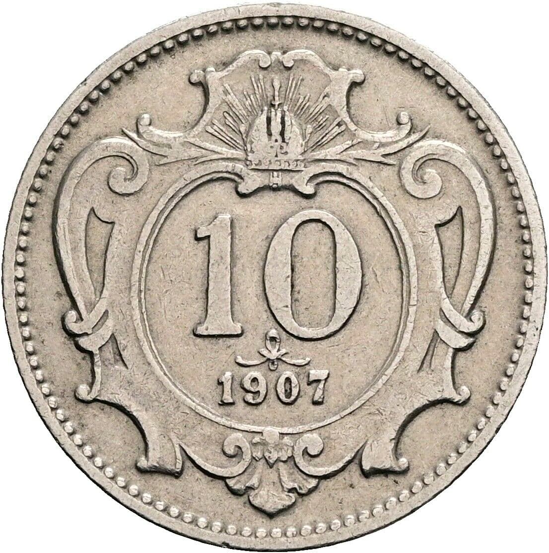 10 Heller Franz Joseph I. 1848-1916 1907 – Vorderseite