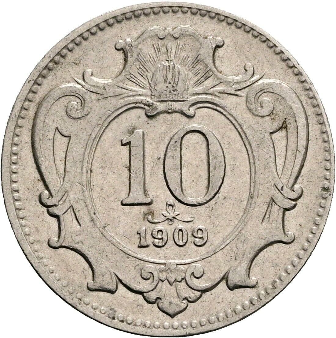 10 Heller Franz Joseph I. 1848-1916 1909 – Vorderseite