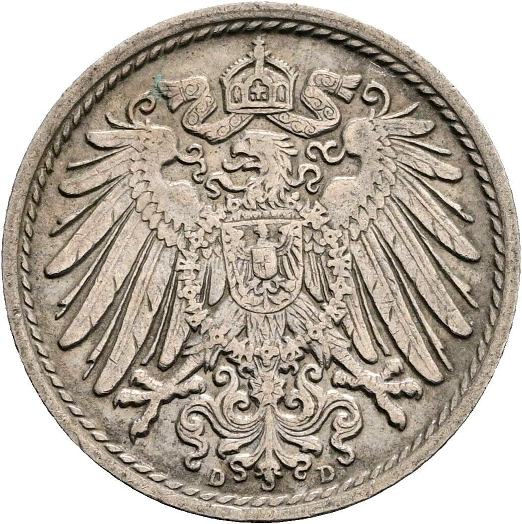 5 Pfennig 1914 D – Rückseite