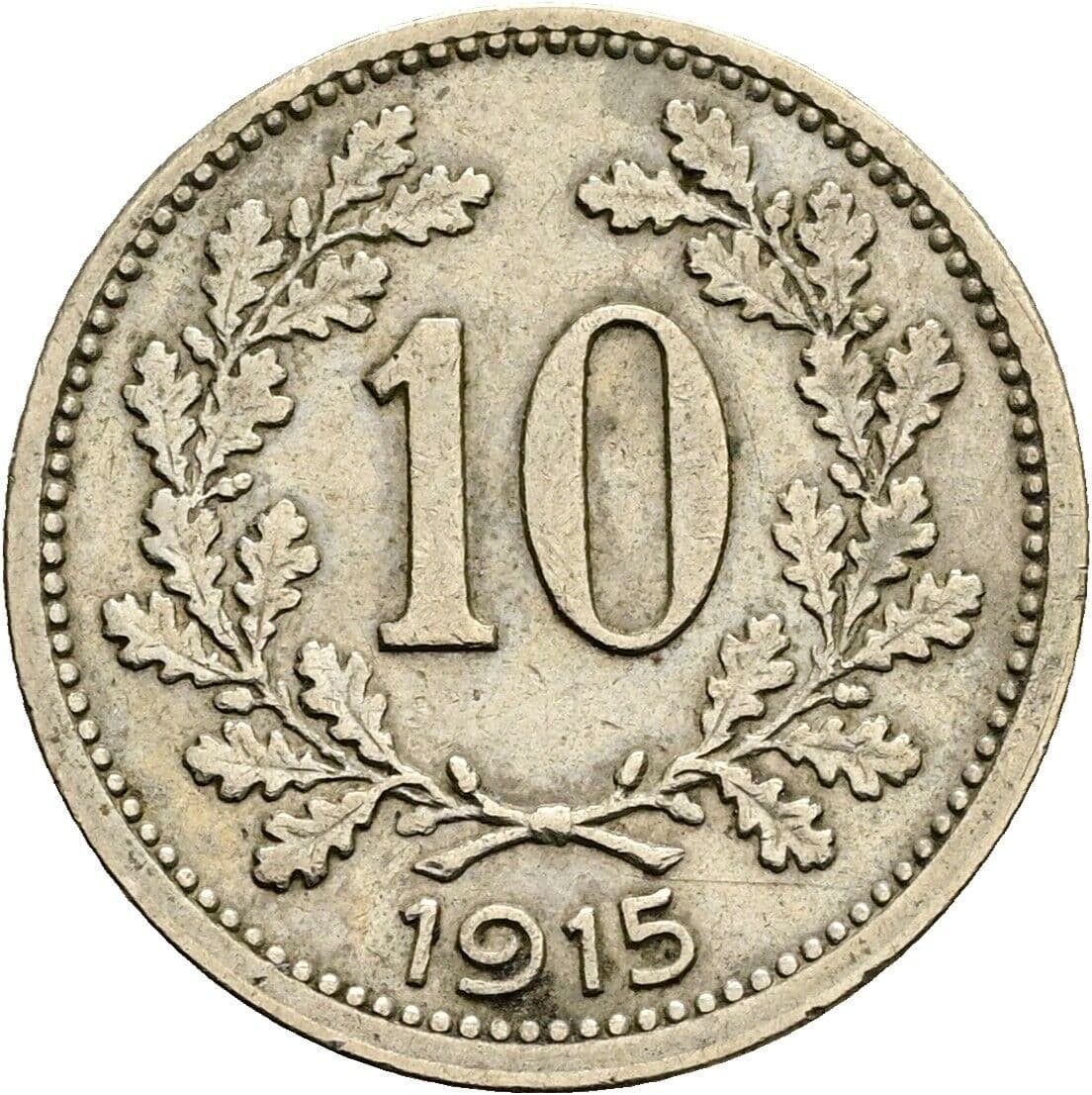 10 Heller Franz Joseph I. 1848-1916 1915 – Vorderseite
