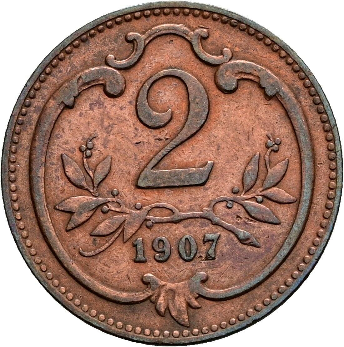 2 Heller Franz Joseph I. 1848-1916 1907 – Vorderseite