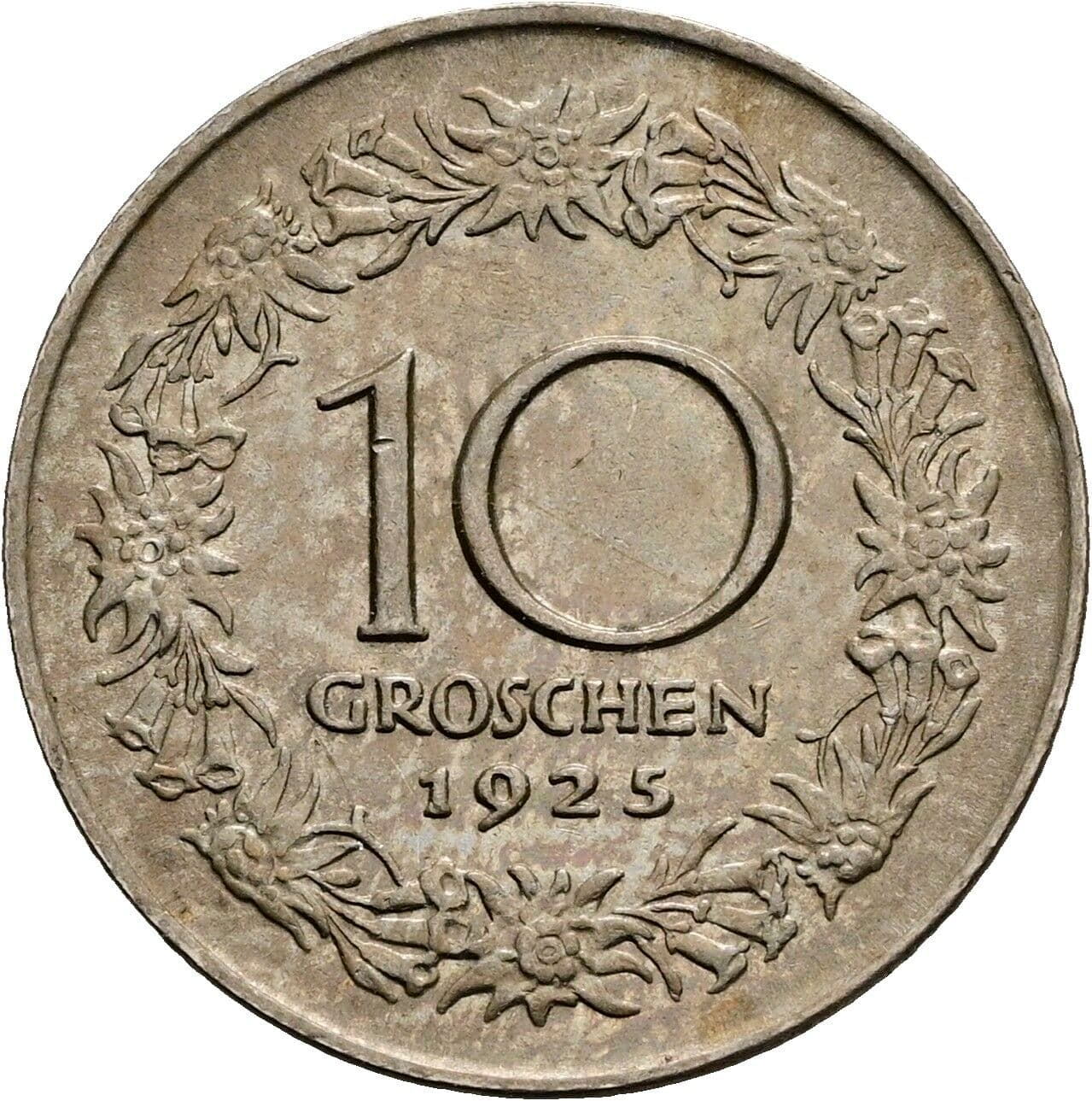 10 Groschen 1925 – Vorderseite