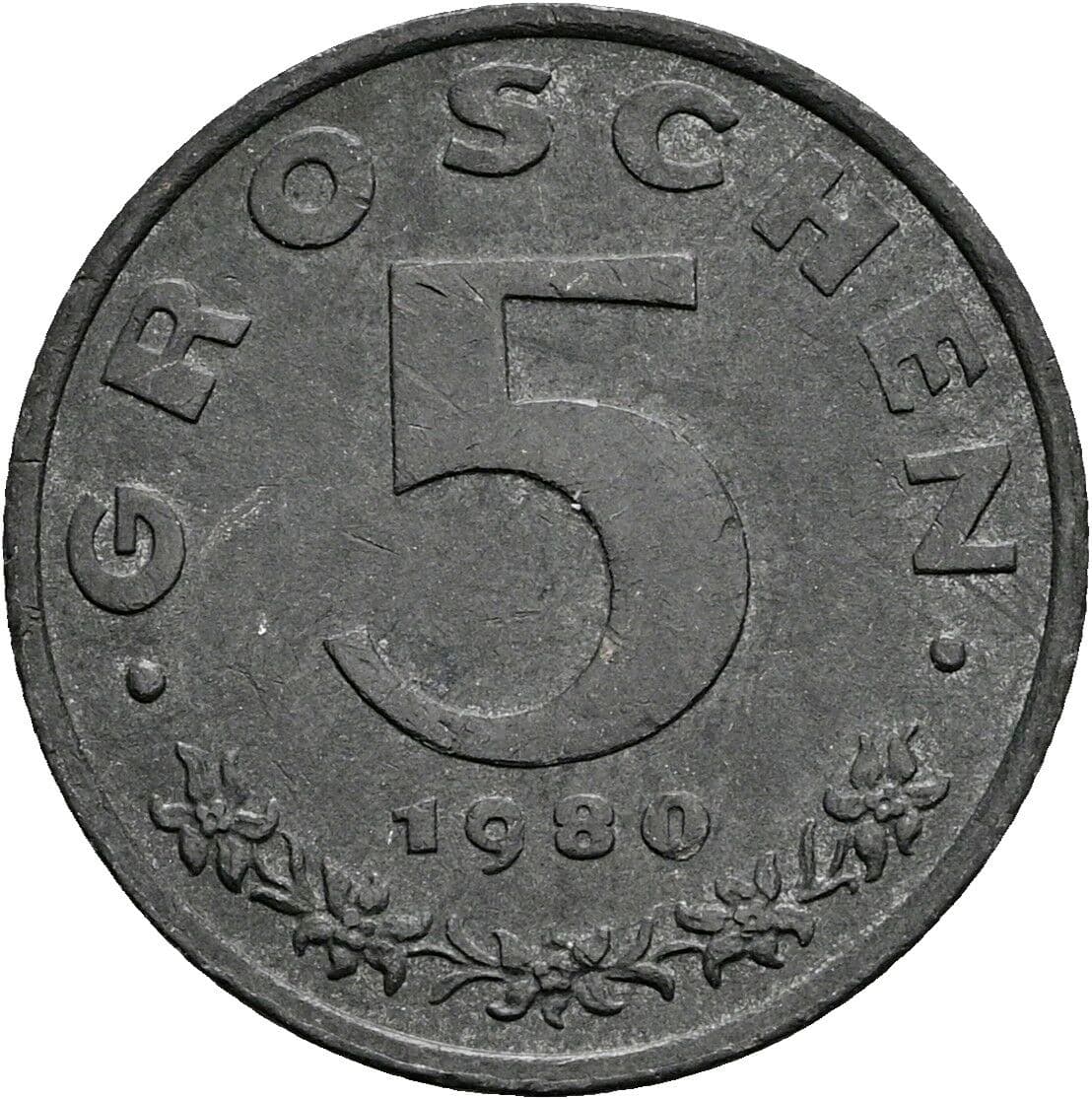 5 Groschen 1980 – Vorderseite