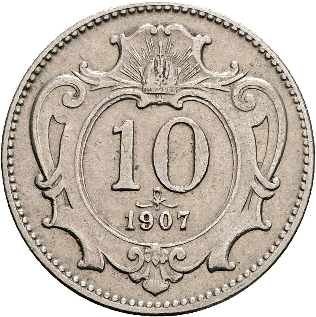 10 Heller Franz Joseph I. 1848-1916 1907 – Vorderseite