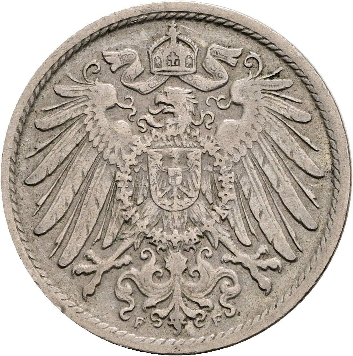 10 Pfennig 1908 F – Rückseite