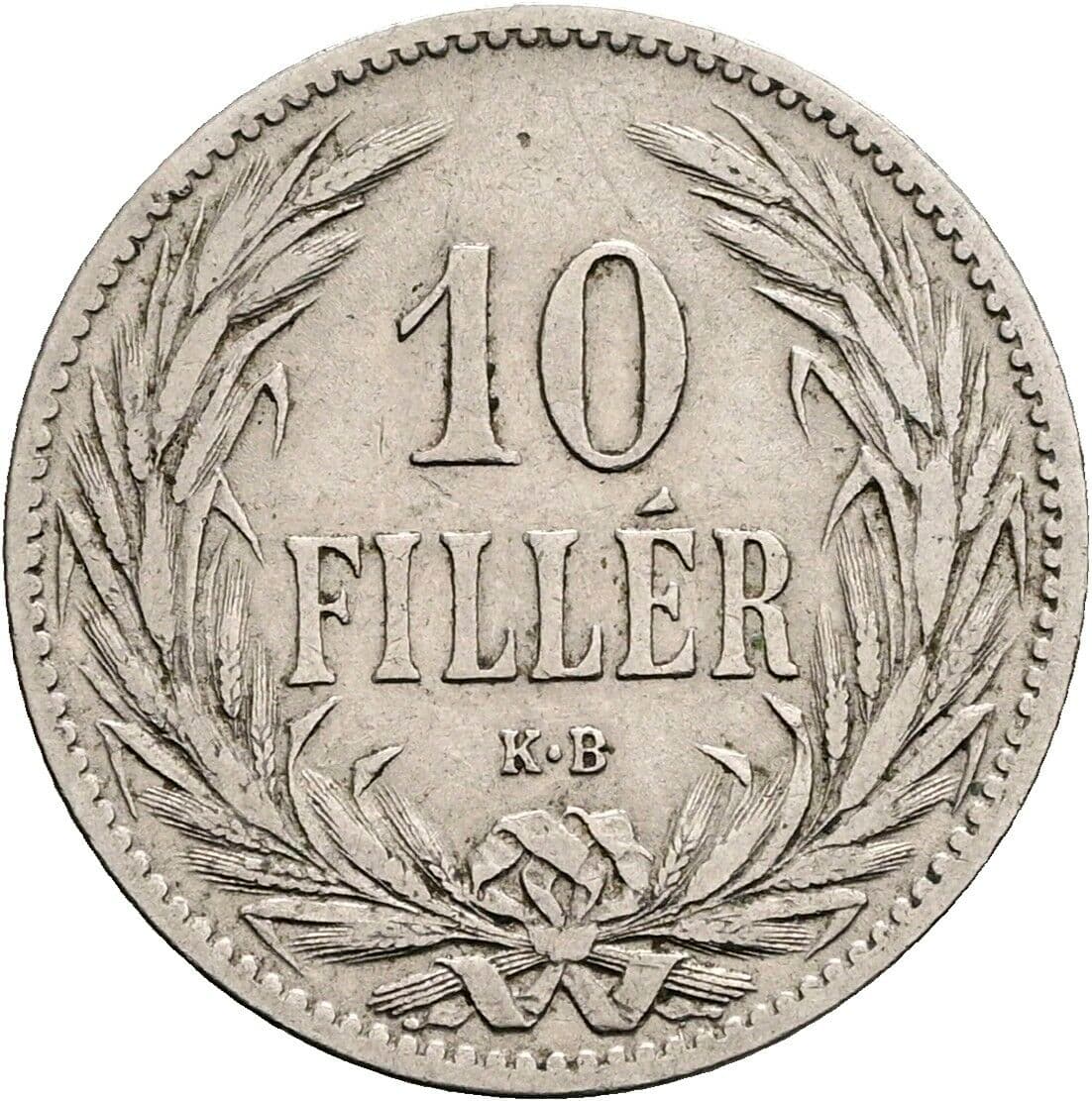 10 Filler Franz Joseph I. 1848-1916 1894 KB, Kremnitz – Vorderseite