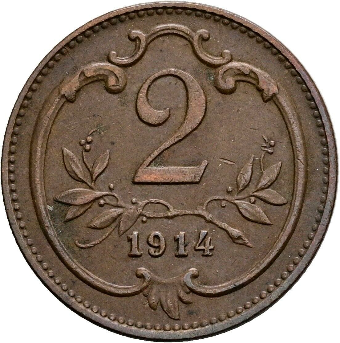 2 Heller Franz Joseph I. 1848-1916 1914 – Vorderseite