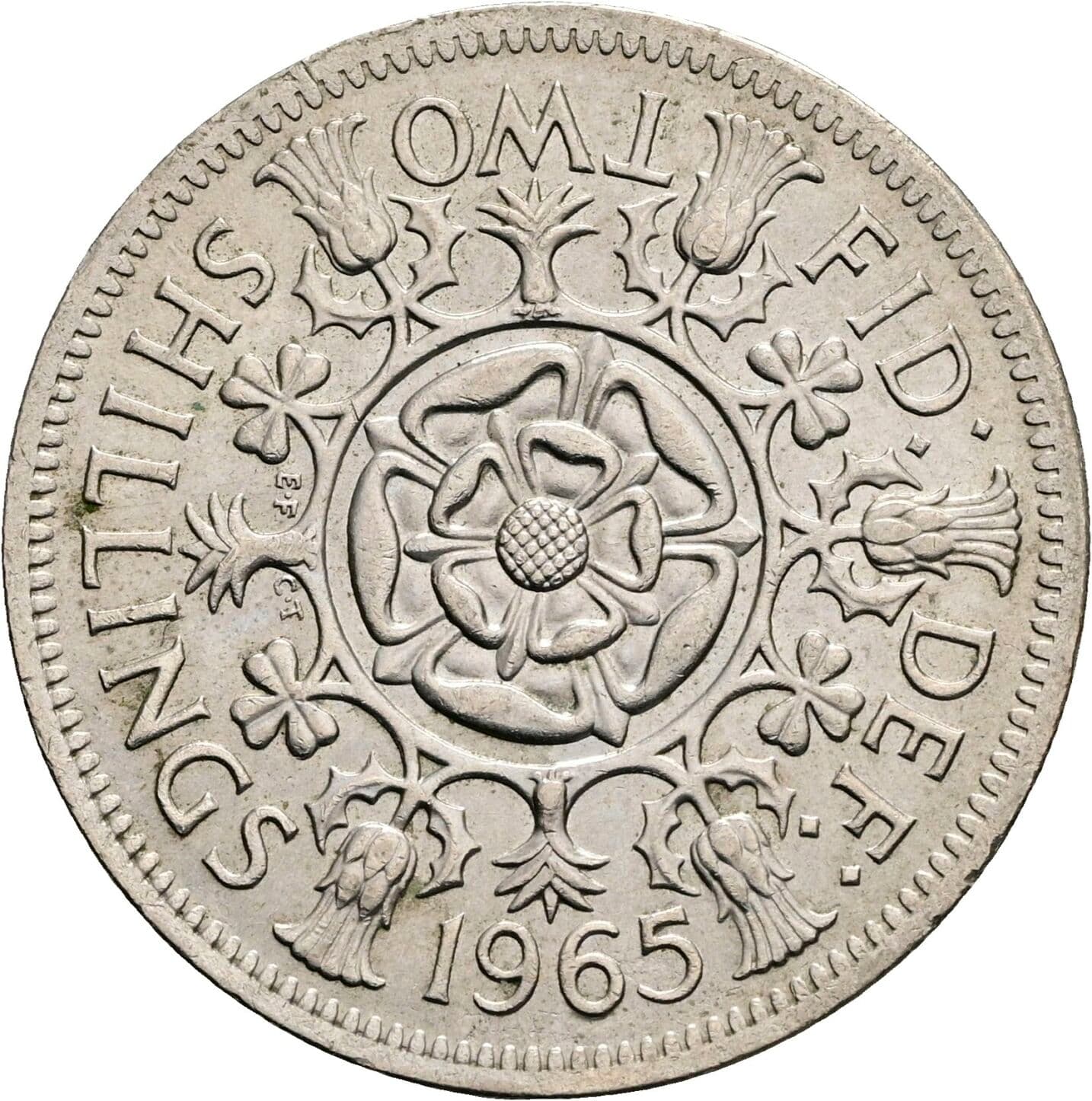 2 Shillings Elisabeth II. 1952-2022 1965 – Rückseite