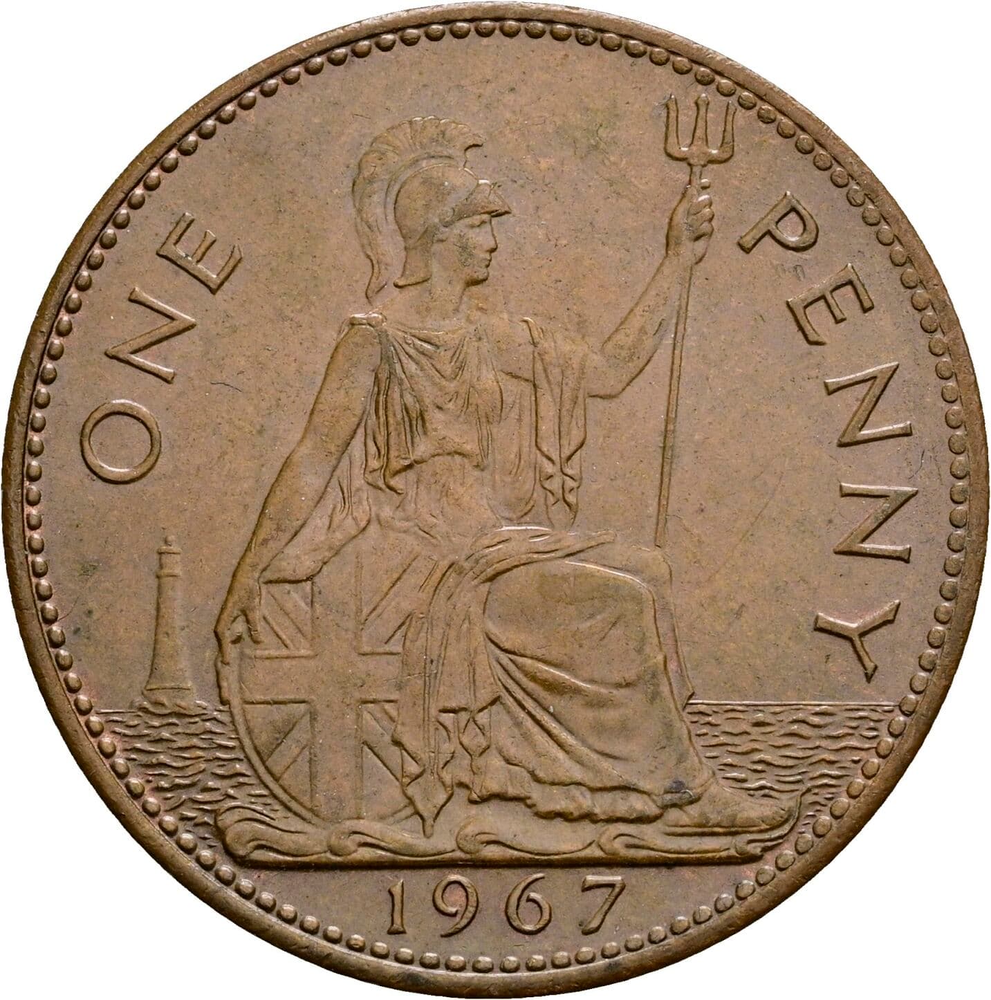 1 Penny Elisabeth II. 1952-2022 1967 – Rückseite