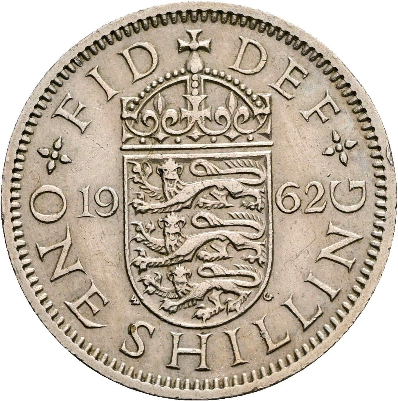 1 Shilling Elisabeth II. 1952-2022 1962 – Rückseite