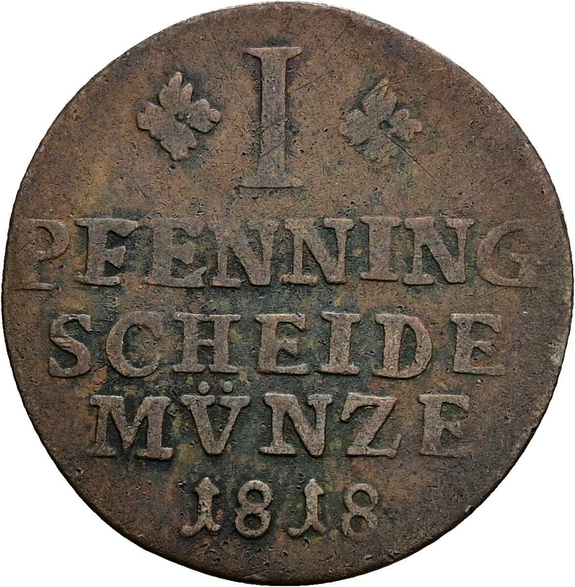 1 Pfennig 1818 – Vorderseite