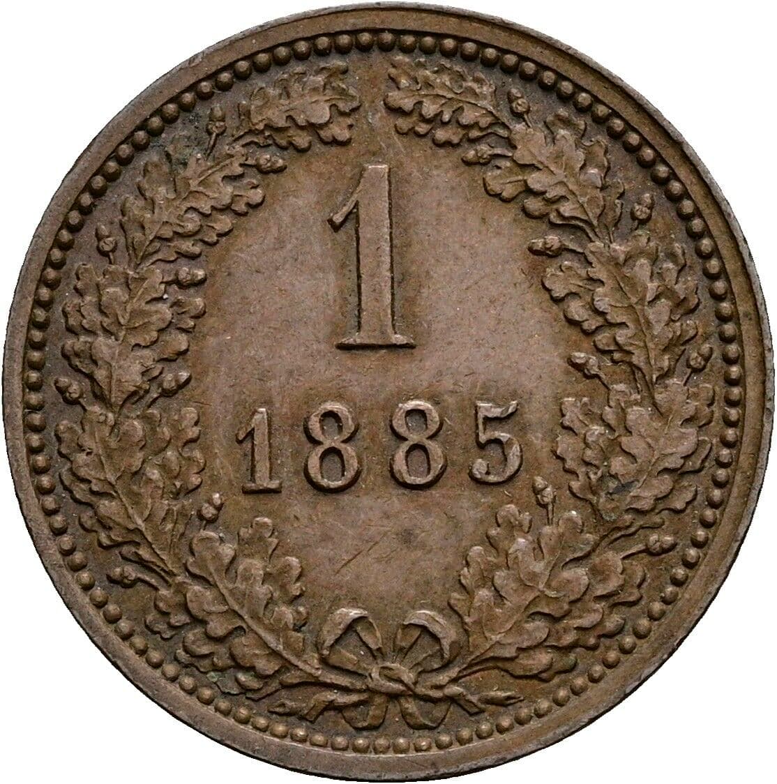 1 Kreuzer Franz Joseph I. 1848-1916 1885 – Vorderseite