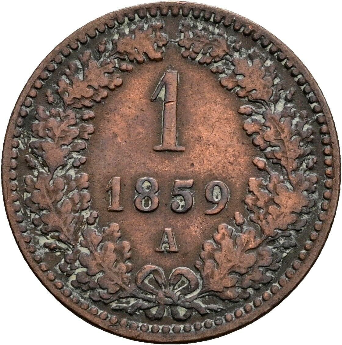 1 Kreuzer Franz Joseph I. 1848-1916 1859 A, Wien – Vorderseite