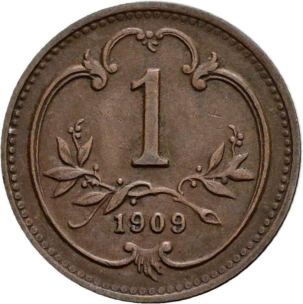1 Heller Franz Joseph I. 1848-1916 1909 – Vorderseite