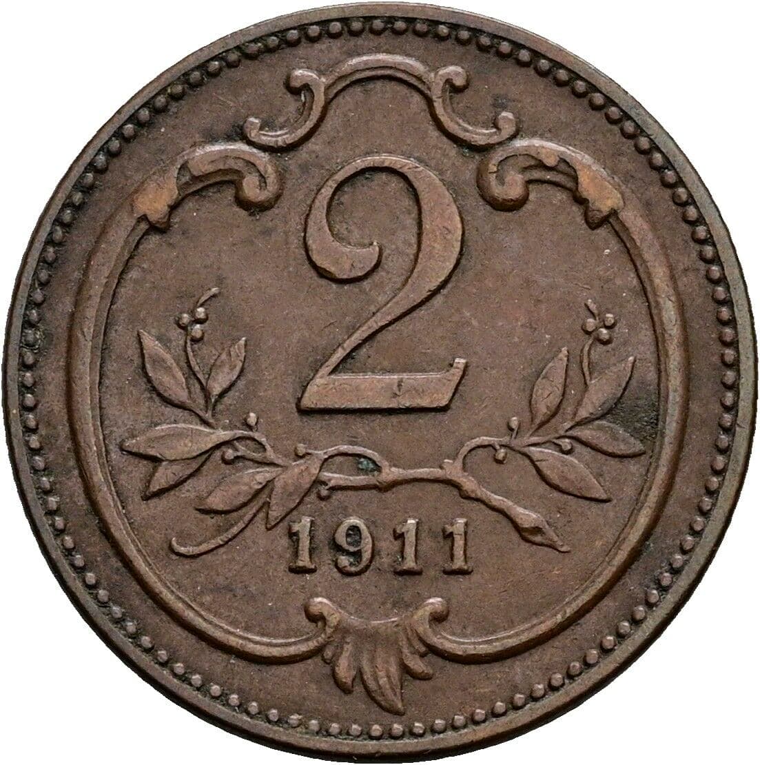 2 Heller Franz Joseph I. 1848-1916 1911 – Vorderseite