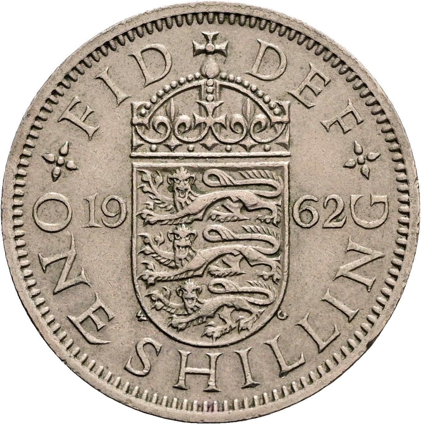 1 Shilling Elisabeth II. 1952-2022 1962 – Rückseite