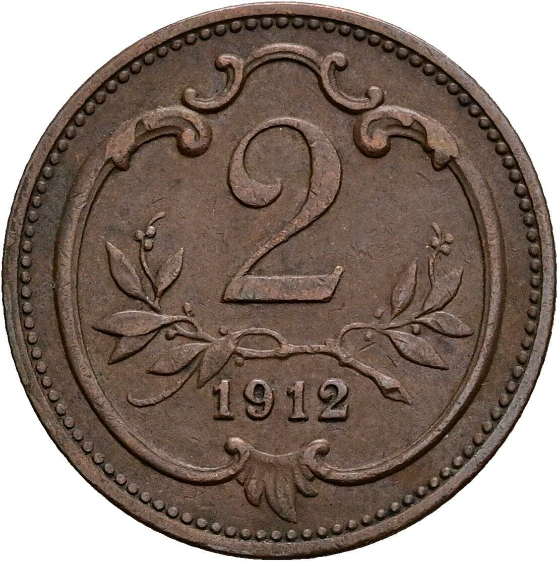 2 Heller Franz Joseph I. 1848-1916 1912 – Vorderseite