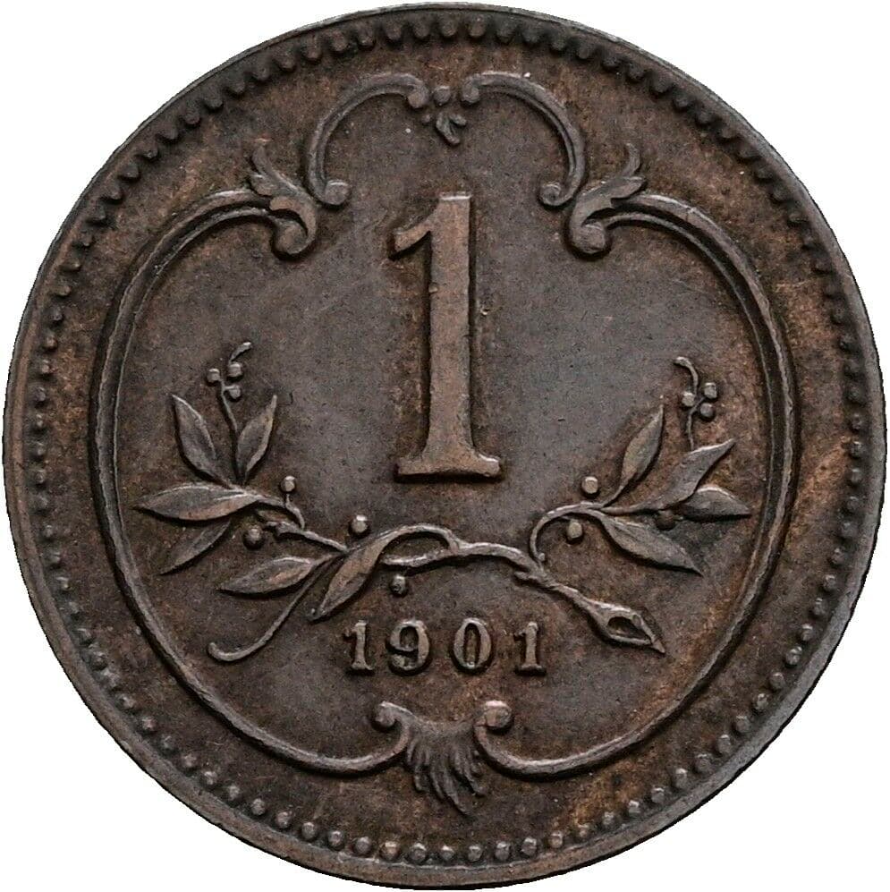 1 Heller Franz Joseph I. 1848-1916 1901 – Vorderseite