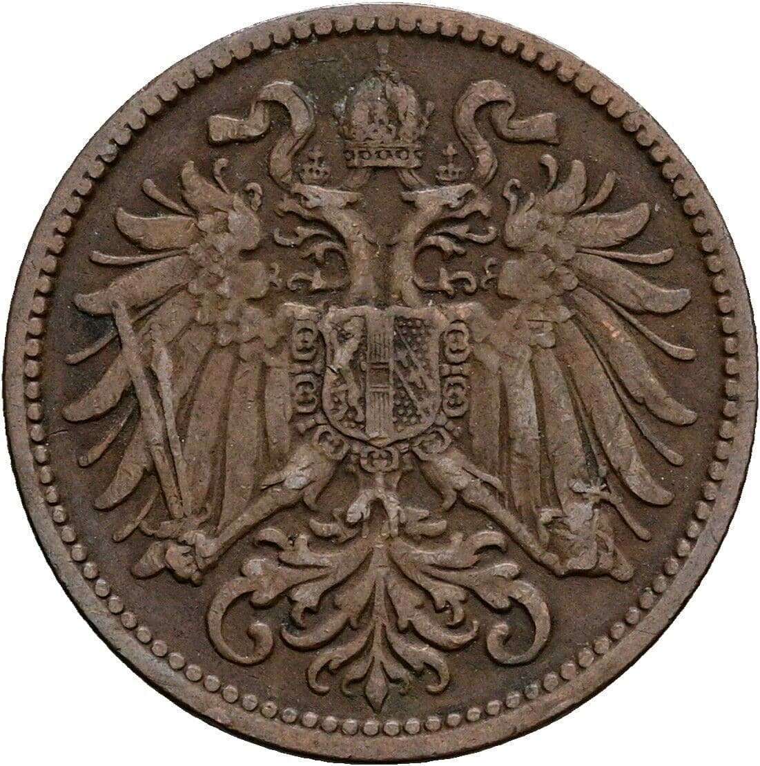 2 Heller Franz Joseph I. 1848-1916 1908 – Rückseite