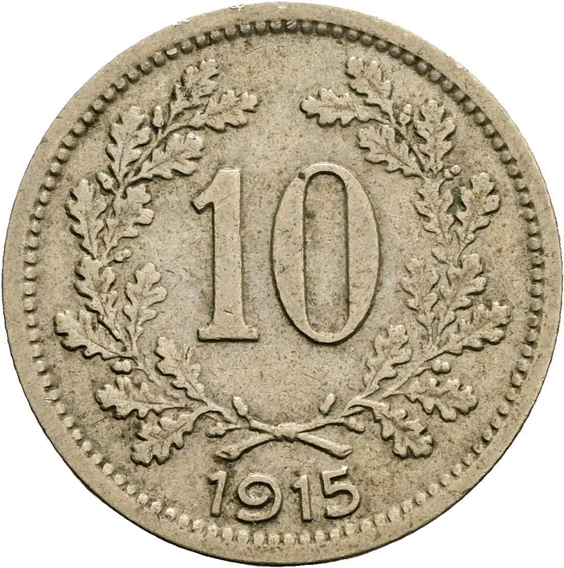 10 Heller Franz Joseph I. 1848-1916 1915 – Vorderseite