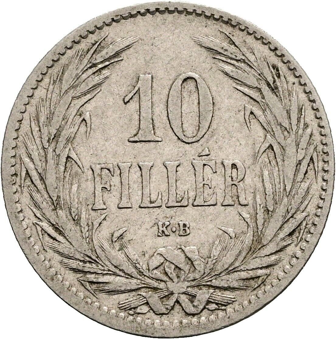 10 Filler Franz Joseph I. 1848-1916 1894 KB, Kremnitz – Vorderseite