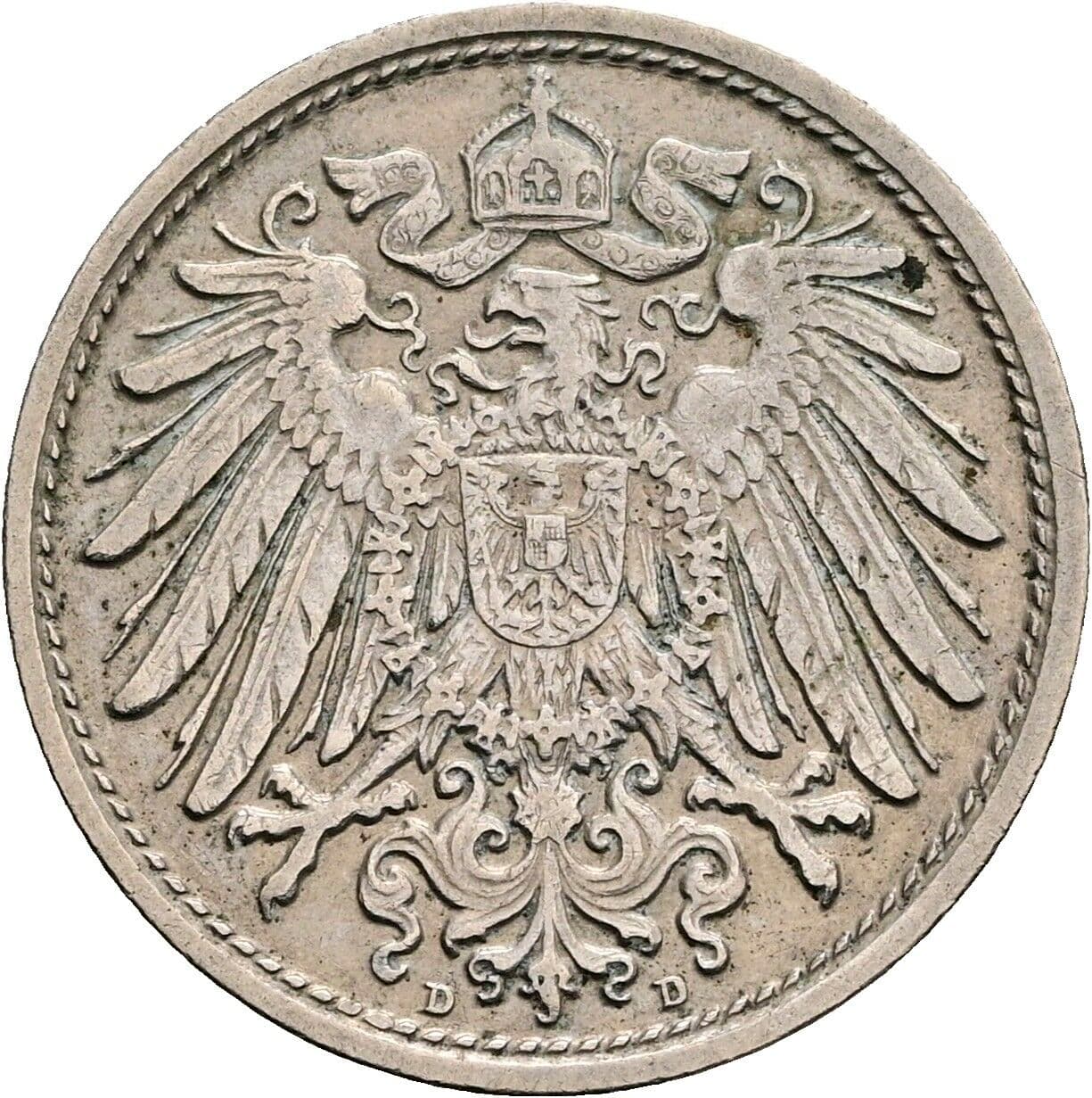 10 Pfennig 1912 D – Rückseite