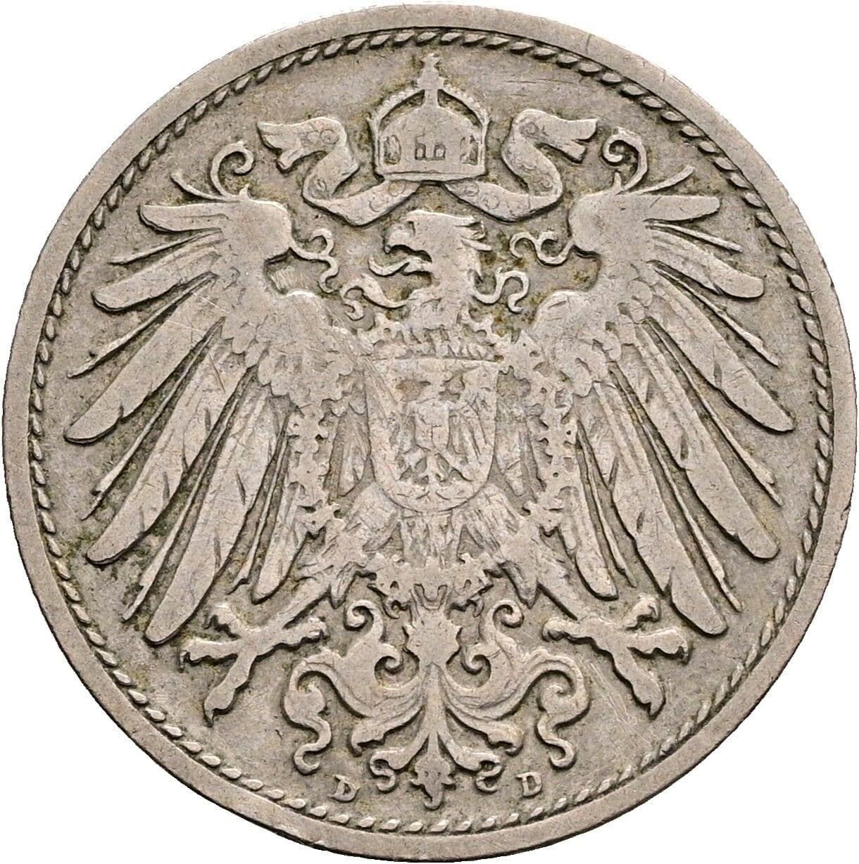 10 Pfennig 1906 D – Rückseite