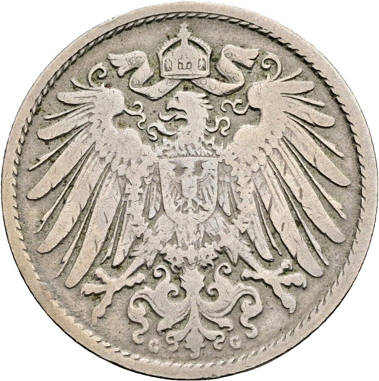 10 Pfennig 1900 G – Rückseite