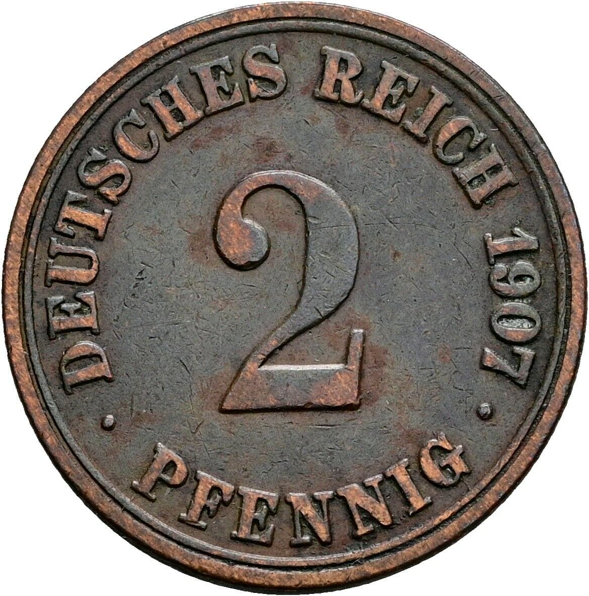 2 Pfennig 1907 A – Vorderseite